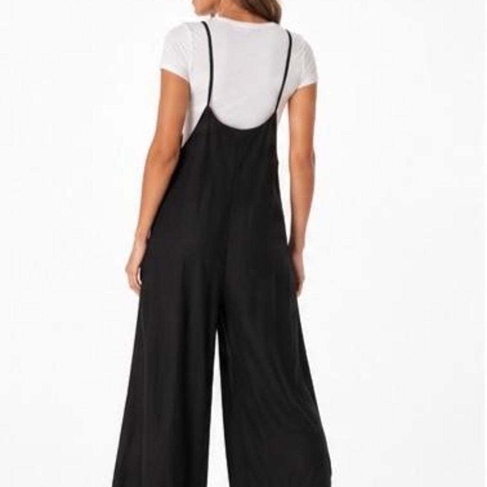 Black Romper Suit with Flare Legs